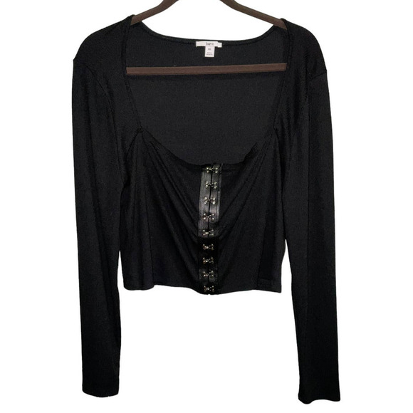 Bar Ill RIB WOMEN’S L/S HOOK-EYE TOP BLACK XXL - Picture 7 of 10